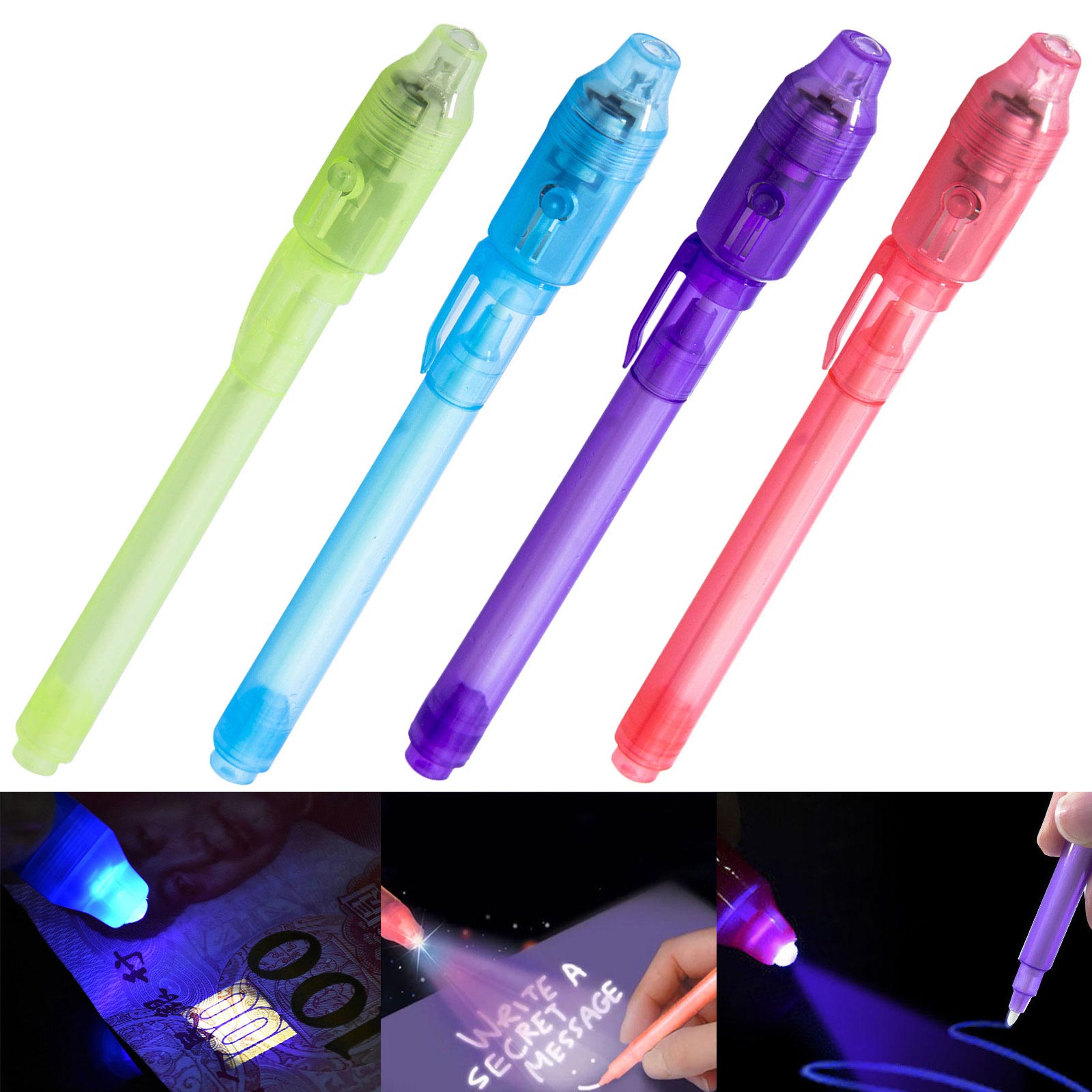 4X UV Light Pen Invisible Ink Security Marker & Built in Ultra Violet LED Light eBay