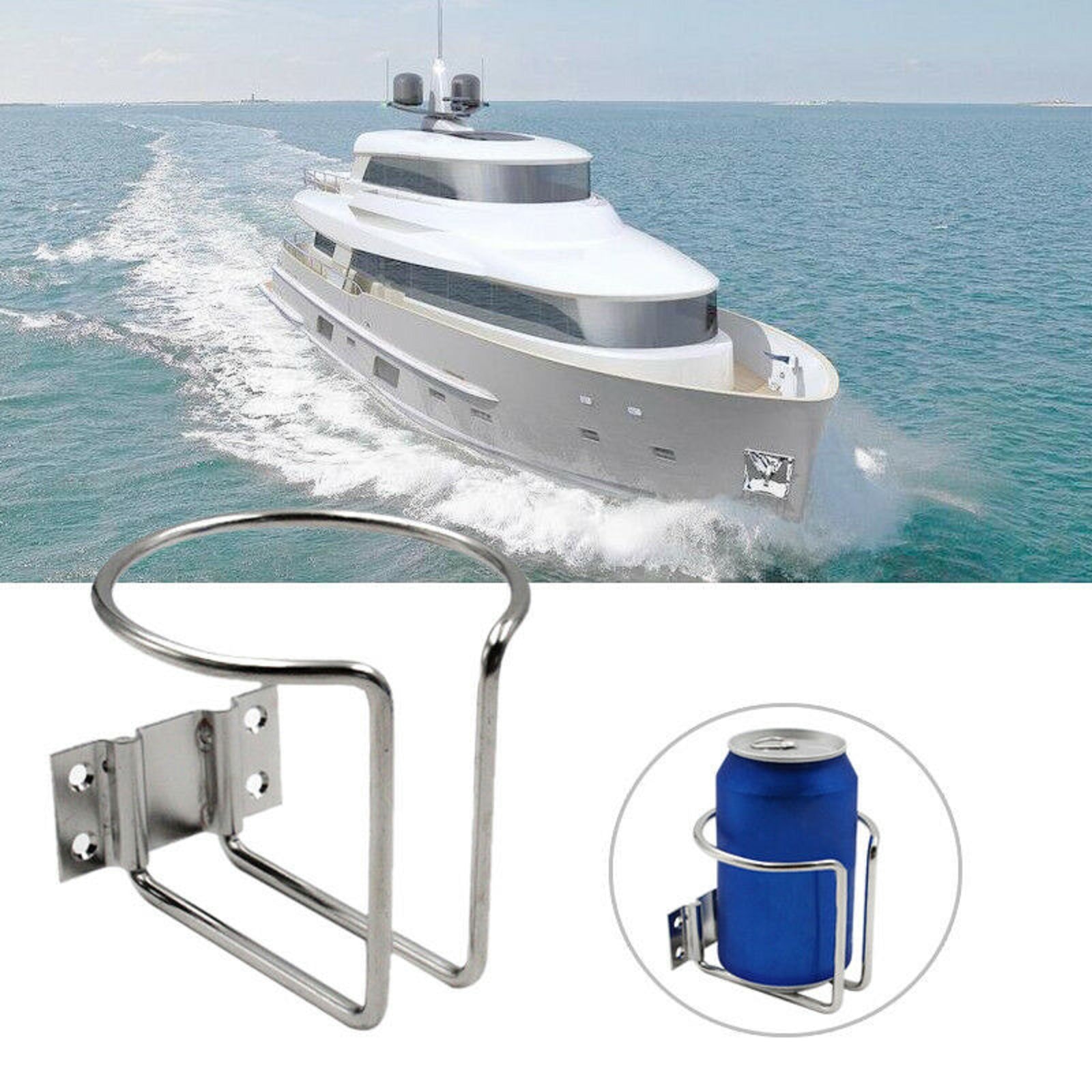 2x Stainless Steel Boat Ring Cup Drink Holder Marine Camper Truck For Boat Yacht 6907175654288