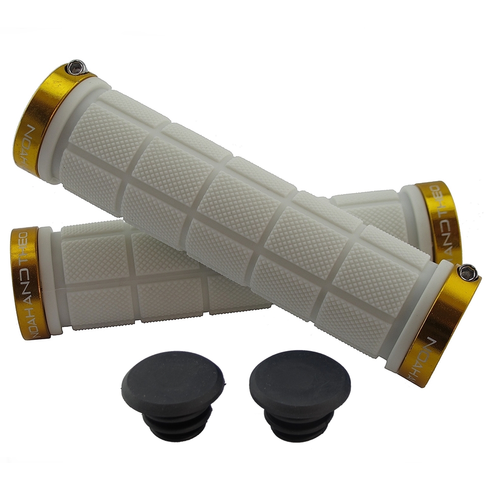 Noah And Theo Double Lock On Mountain Bike Bicycle Handlebar Grips BLACK GOLD