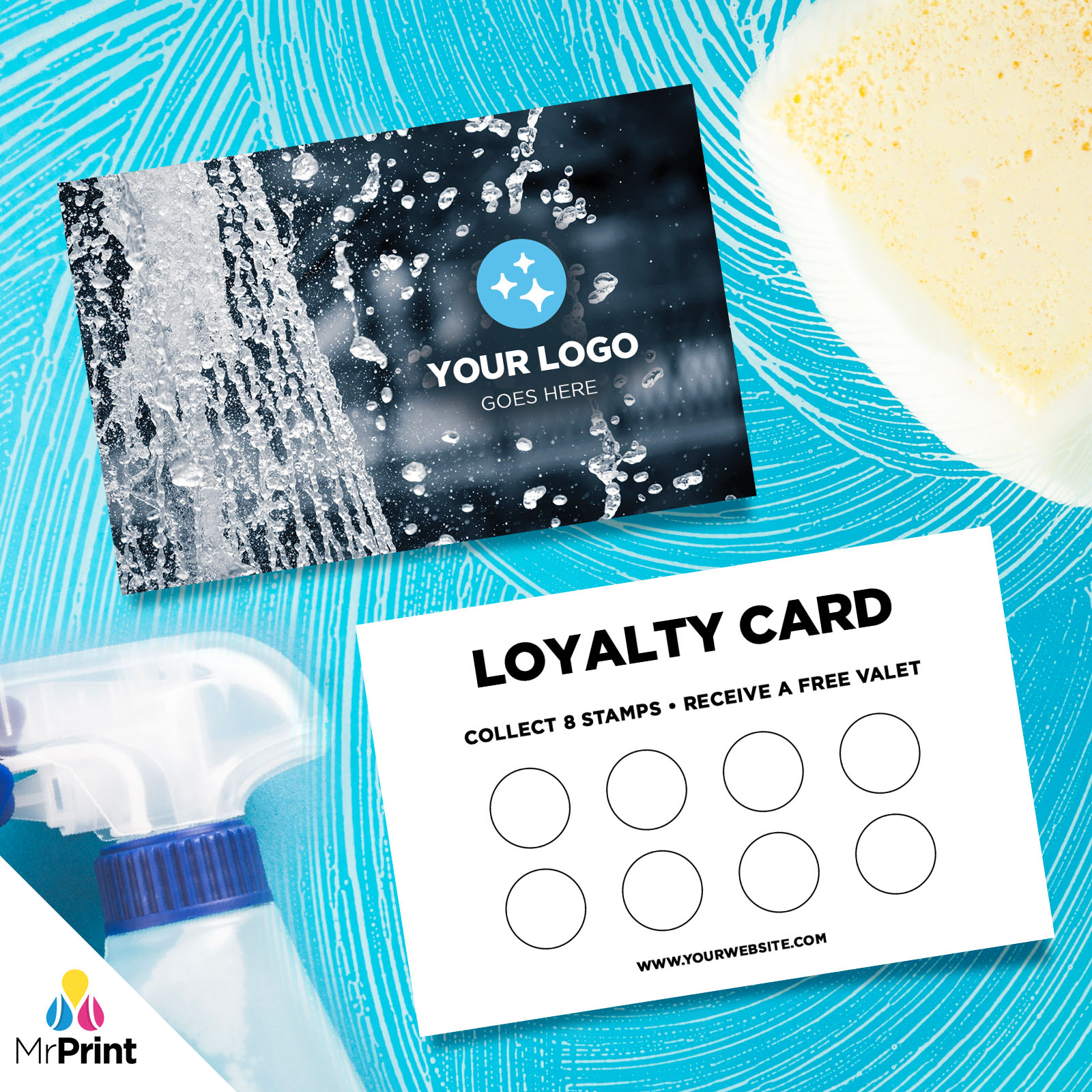CUSTOM LOYALTY CARD PRINTING CAR WASH CLEANING VALET AUTO DETAILING