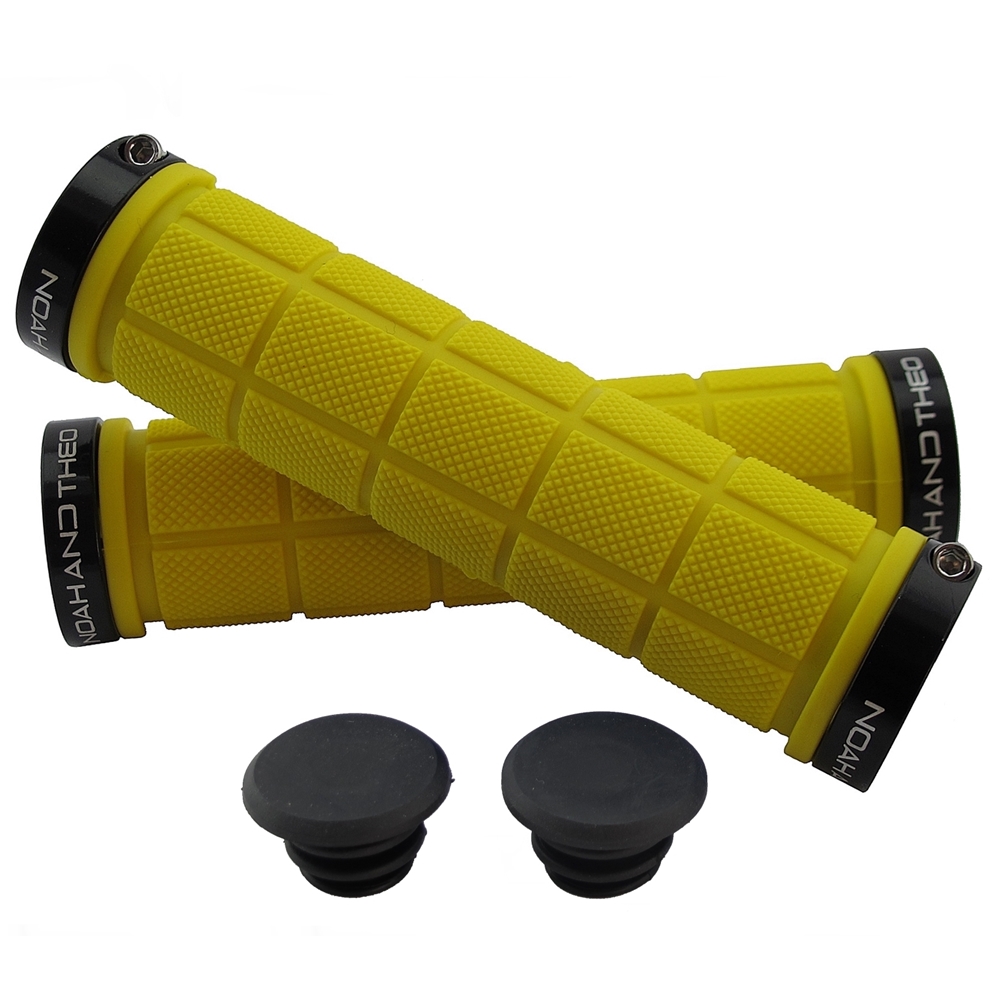 yellow mountain bike grips